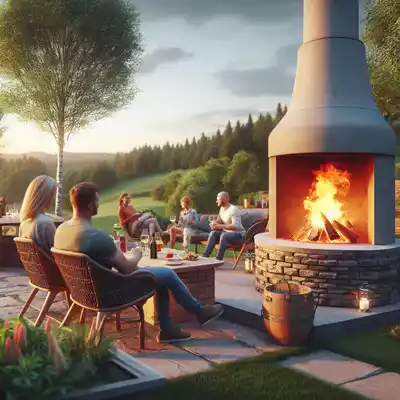 Cómo integrar una chimenea de exterior en tu patio
