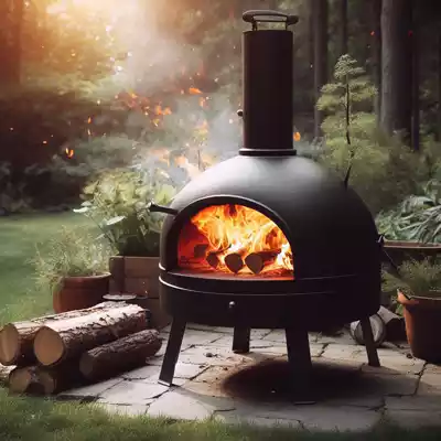 Hornos de leña de hierro metálicos para exterior
