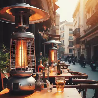 estufa para el exterior de bar en terraza
