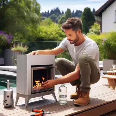 Cómo instalar una chimenea de bioetanol exterior