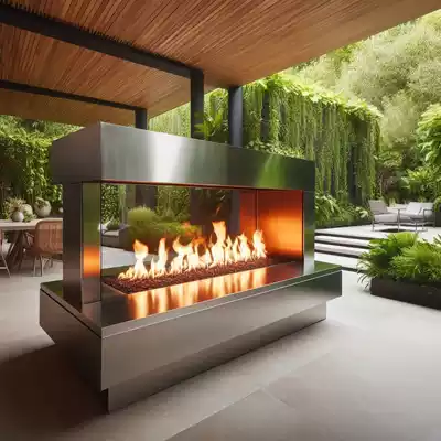 Materiales ideales para chimeneas de bioetanol en patios