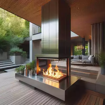 Materiales ideales para chimeneas de bioetanol en patios
