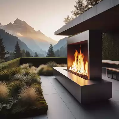 Ideas de diseño moderno y minimalista para chimeneas de exteriores
