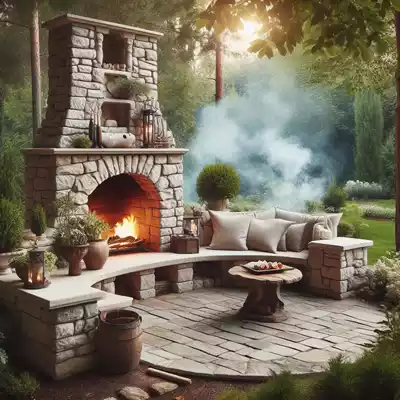 Ideas de diseño rústicos para chimeneas de exteriores