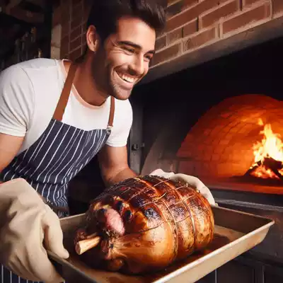 guantes para horno de leña