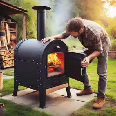 Construir un espacio para horno de leña en el jardín: colocar puerta