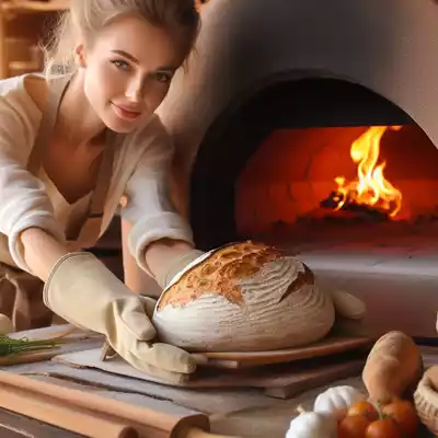 guantes para horno de leña