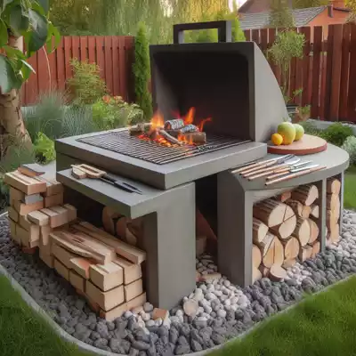barbacoa de obra sin chimenea