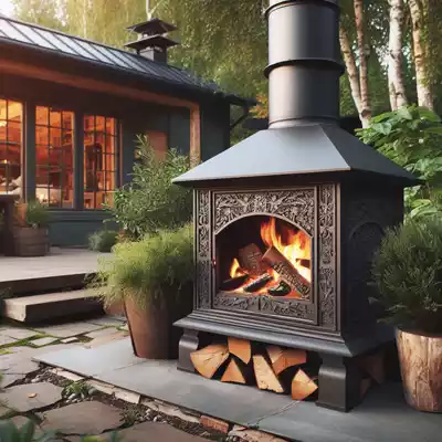 Chimenea rústica para exteriores