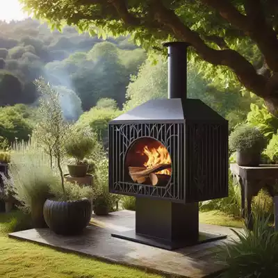 chimenea moderna de hierro fundido
