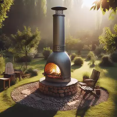 chimenea moderna acero inoxidable