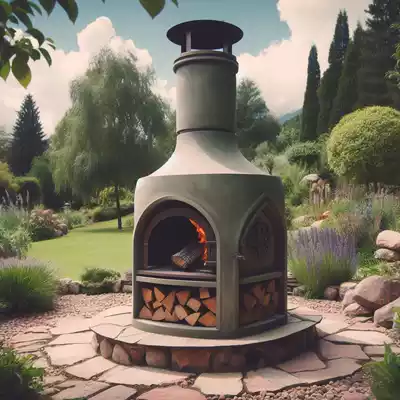 chimenea moderna de acero corten