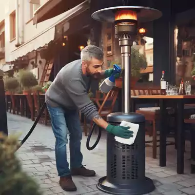 limpieza de estufa de gas exterior