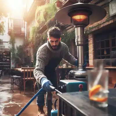 limpieza de estufa de gas exterior