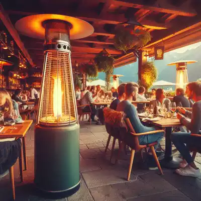 Cómo decorar con estufas de terraza en bares
