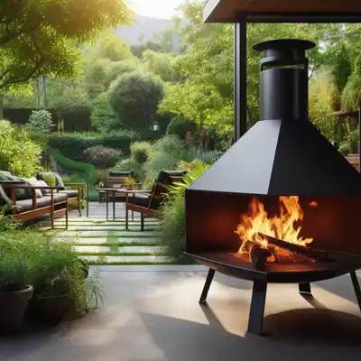 Chimenea de leña para exteriores