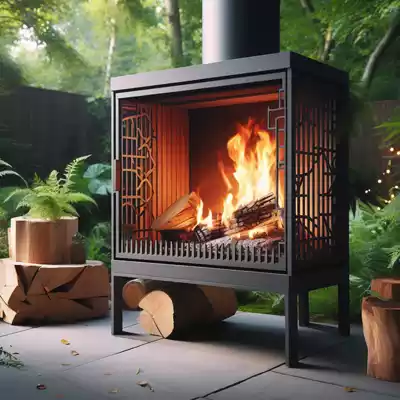 chimeneas con barbacoa de exterior