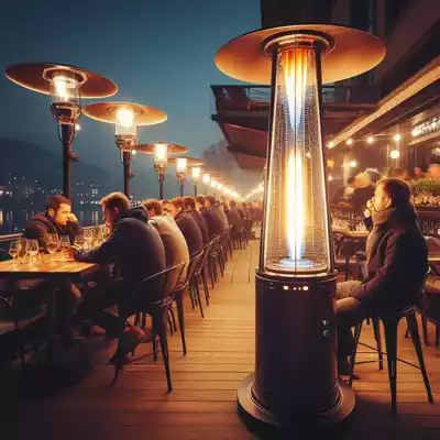 Cómo decorar con estufas de terraza en bares