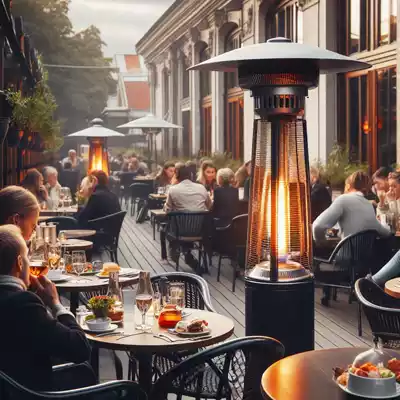 Estufas de exterior para terrazas de restaurantes y hosteleria