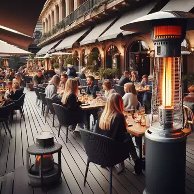Estufas de exterior para terrazas de restaurantes y hosteleria