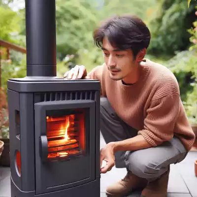 aire externo para la combustión de la estufa de pellets exterior