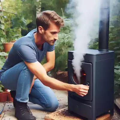 Aire necesario para la combustión para una estufa de pellets exterior