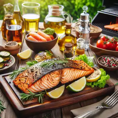 salmón a la barbacoa