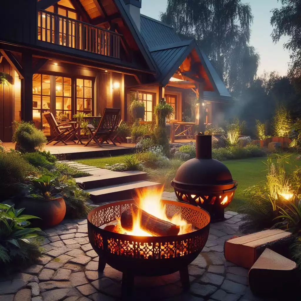 Estufas, chimeneas, braseros, hornos y barbacoas de exterior