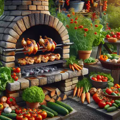 Asador giratorio para barbacoa