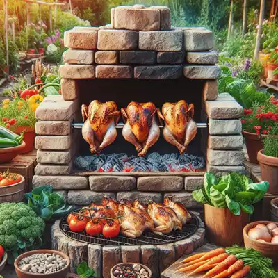 Asador giratorio para barbacoa