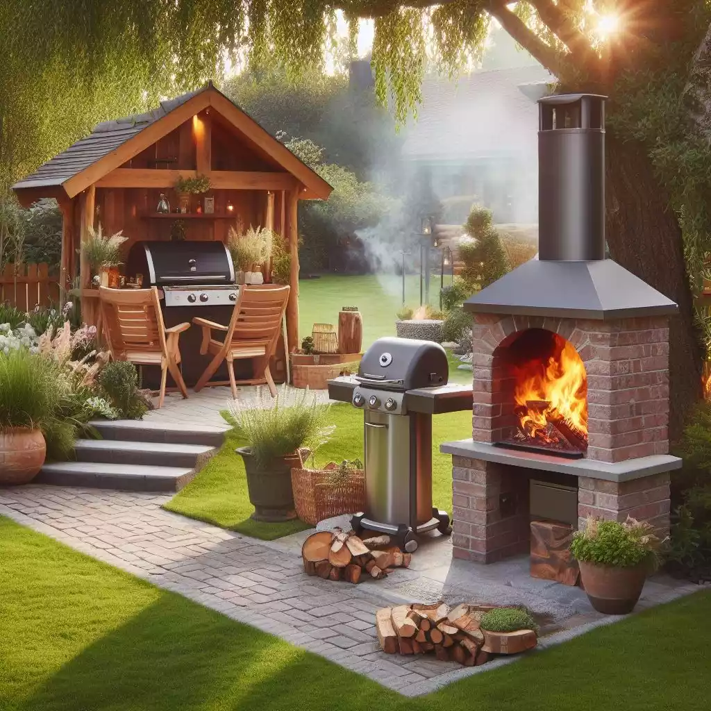 Estufas, chimeneas, braseros, hornos y barbacoas de exterior
